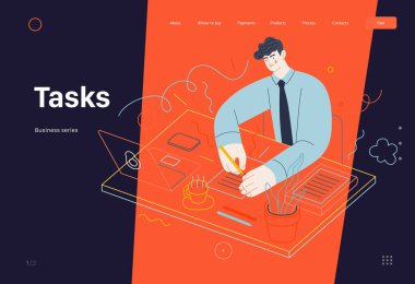 İş konuları - görevler, web şablonu