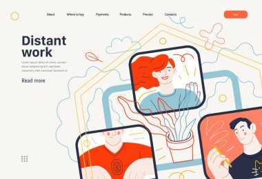 İş konuları- uzak çalışma, web şablonu
