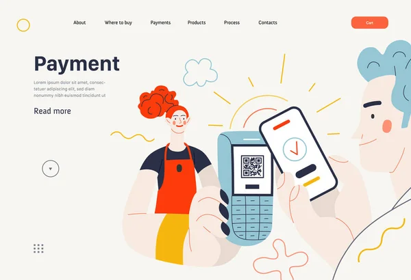 Geschäftsthemen - Zahlungen, Web-Vorlage — Stockvektor