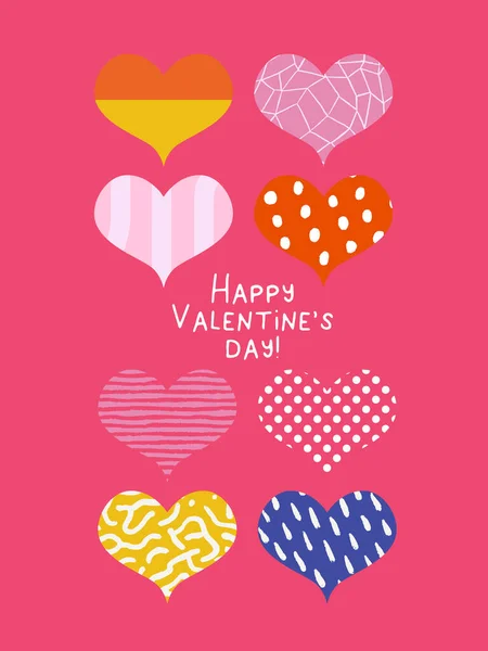 Corazones carta- gráficos de San Valentín — Vector de stock