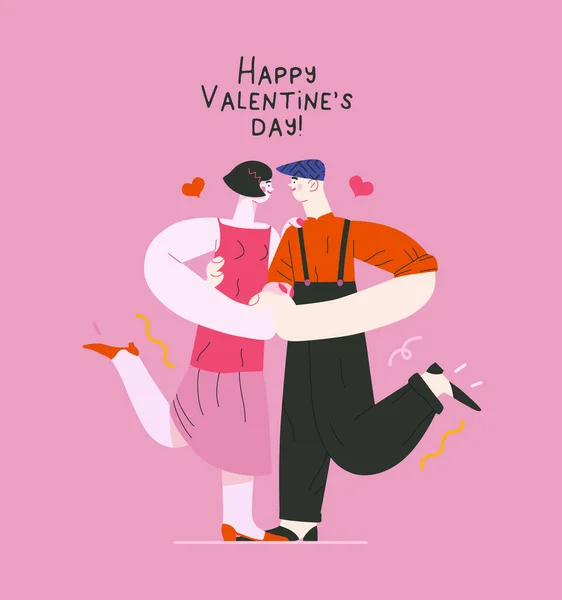 Dans cuplu - Grafica Valentine — Vector de stoc