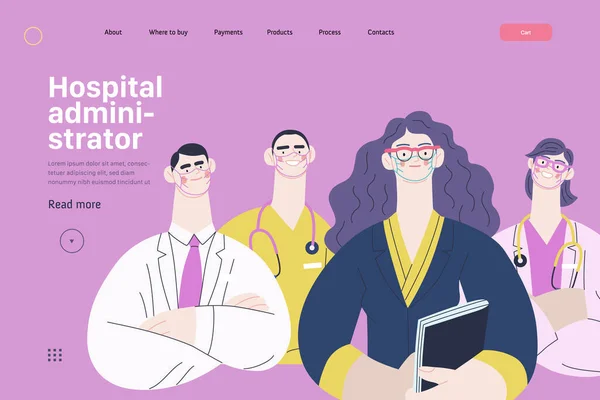 Illustrazione dell'assicurazione medica - amministratore ospedaliero — Vettoriale Stock