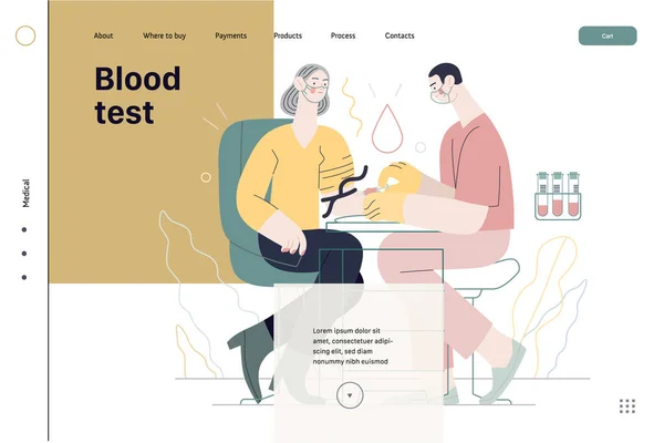 Ілюстрація медичних тестів - аналіз крові — стоковий вектор