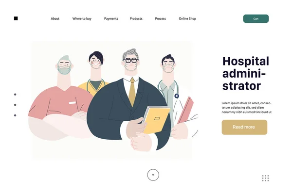 Ilustração do seguro médico - administrador hospitalar — Vetor de Stock