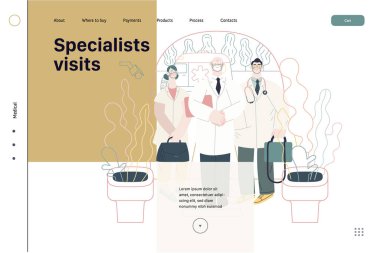 Sağlık sigortası şablonu - uzmanlar ziyaret ediyor