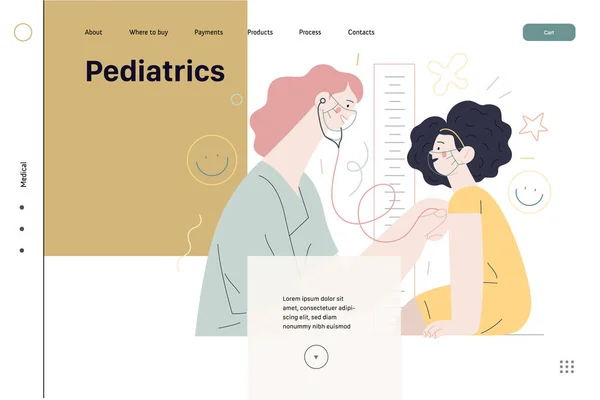 Pediatría - ilustración del seguro médico — Archivo Imágenes Vectoriales