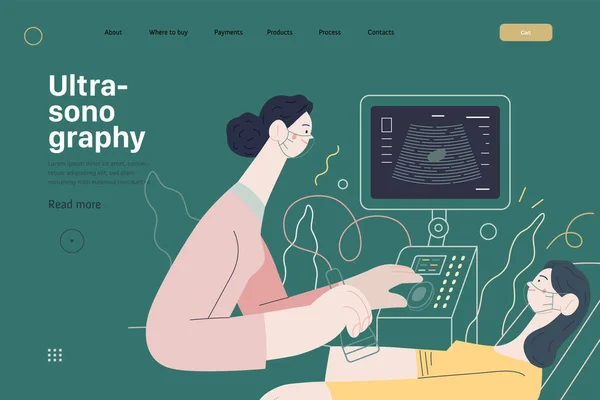 Illustrazione dei test medici - ultrasuoni — Vettoriale Stock