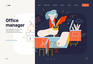 İş konuları - ofis yöneticisi, web şablonu