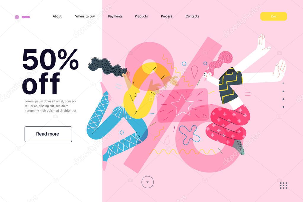 Discounts, sale, promotion - web template