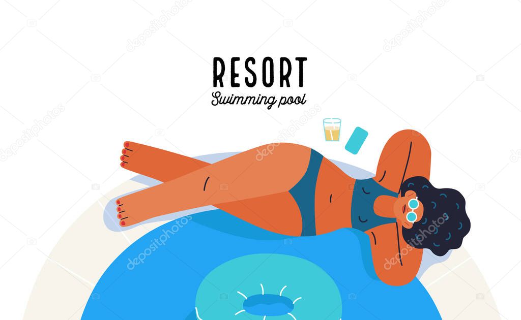 Beach resort activities, modern flat vector illustration