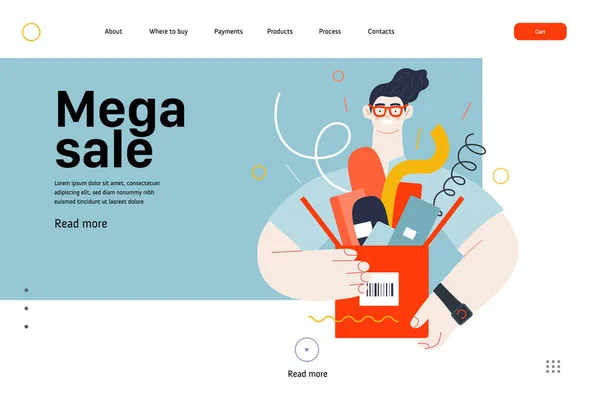 Discounts, sale, promotion, web template. Flat vector Stock Illustration