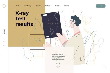 Tıbbi test şablonu - X-ray testi. Modern düz vektör