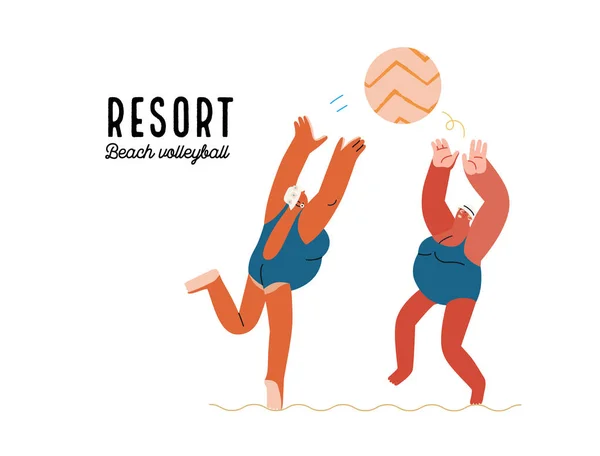 Beach resort activities, modern flat vector illustration — Stock Vector