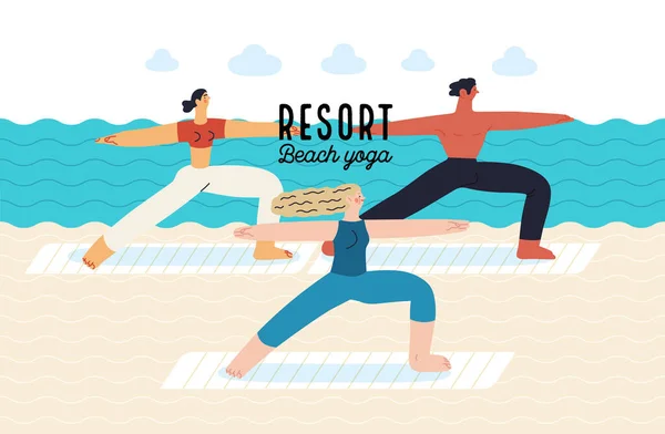 Beach resort aktivity, moderní ploché vektorové ilustrace — Stockový vektor