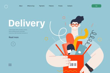 İndirim, satış, terfi, web şablonu. Düz vektör