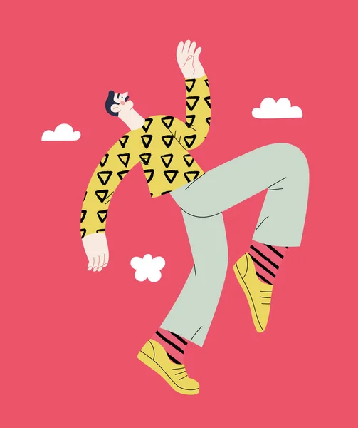 Geluk - gelukkige mensen springen vrolijk in de lucht — Stockvector