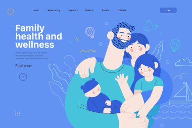 Aile sağlığı ve sağlık - sağlık sigortası web şablonu