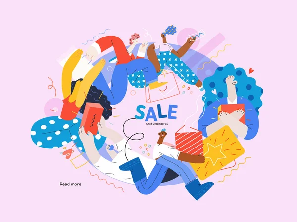 Discounts, sale, promotion, web template. Flat vector — Stock Vector