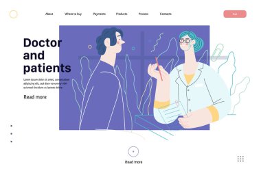 Doktor ve hastalar - Sağlık sigortası şablonu