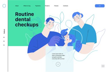 Rutin diş kontrolleri - sağlık sigortası web şablonu