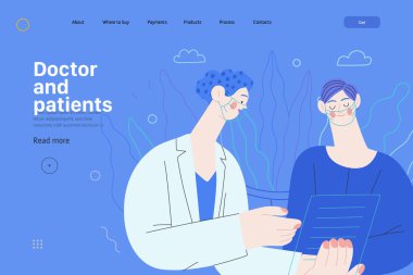 Doktor ve hastalar - Sağlık sigortası şablonu