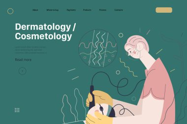 Dermatoloji, kozmetoloji - Sağlık sigortası web sayfası şablonu