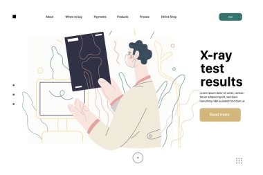 Tıbbi test şablonu - X-ray testi. Modern düz vektör