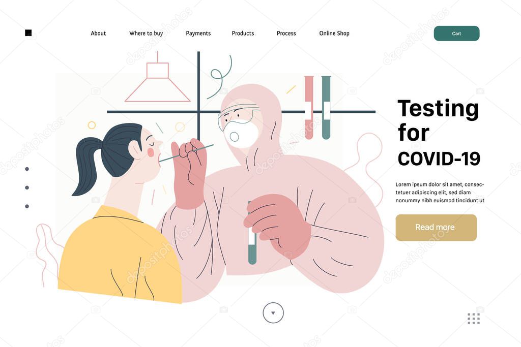 Medical tests web page template - testing for COVID-19