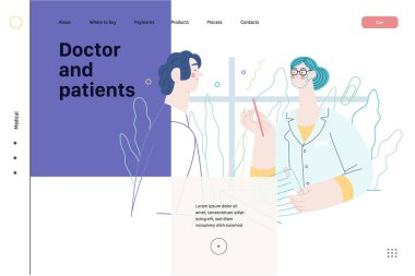 Doktor ve hastalar - Sağlık sigortası şablonu