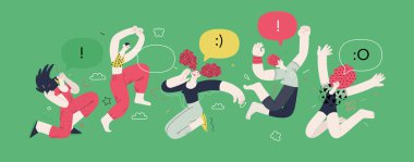 Mutluluk - mutlu insanlar neşeyle havaya zıplıyorlar