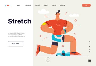 Koşucular - koşan ve dışarıda egzersiz yapan bir adam, web sitesi şablonu