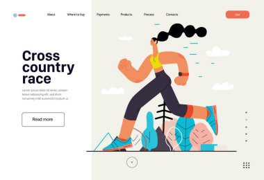 Koşucular - dışarıda koşan ve egzersiz yapan bir kadın, web sitesi şablonu