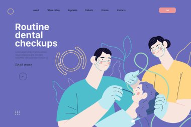 Rutin diş kontrolleri - sağlık sigortası web şablonu