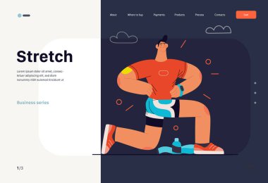 Koşucular - koşan ve dışarıda egzersiz yapan bir adam, web sitesi şablonu