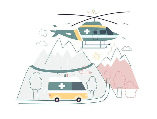 Медичний транспорт - ілюстрація медичного страхування. Плоский вектор — стоковий вектор