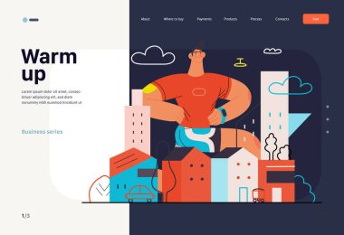 Koşucular - koşan ve dışarıda egzersiz yapan bir adam, web sitesi şablonu