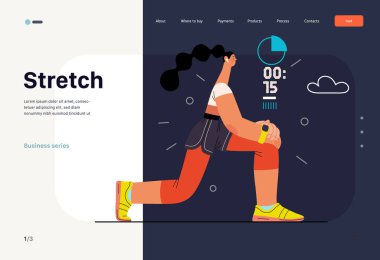 Koşucular - dışarıda koşan ve egzersiz yapan bir kadın, web sitesi şablonu