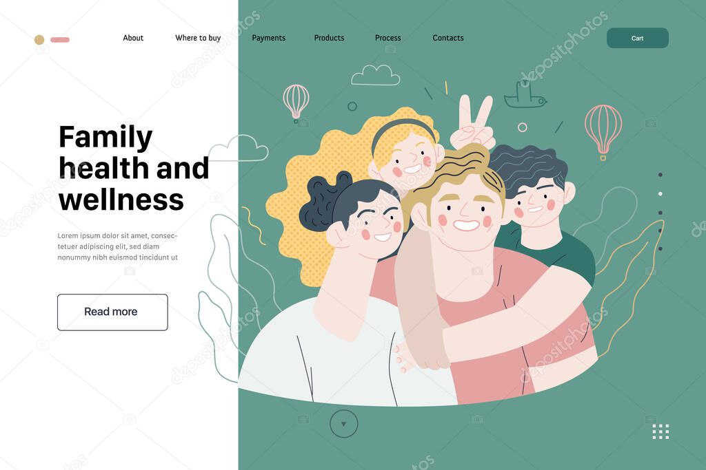 Family health and wellness - medical insurance web template