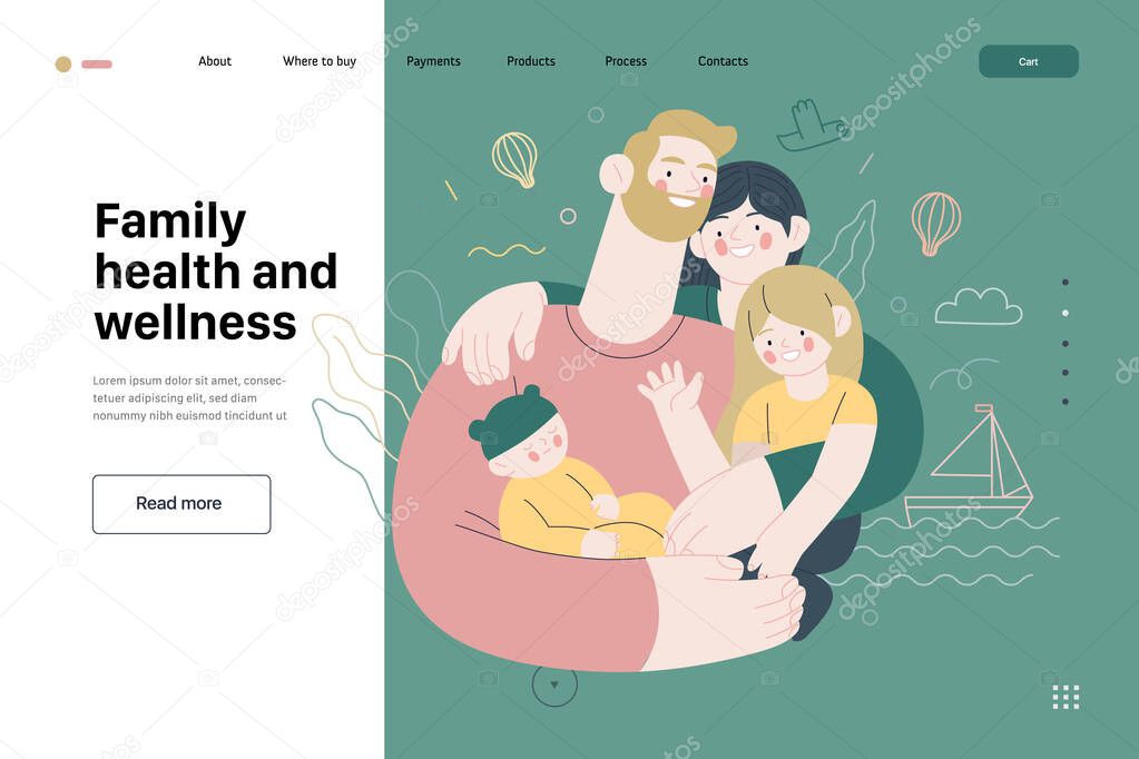 Family health and wellness - medical insurance web template