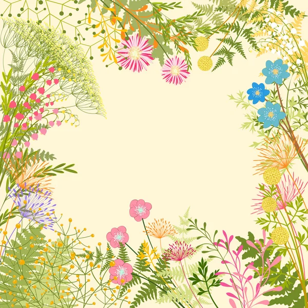 Springtime Colorful Flower Garden Party Background — Stock Vector