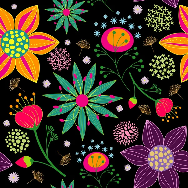 Colorato fiore senza soluzione di continuità modello di sfondo Illustrazione Stock