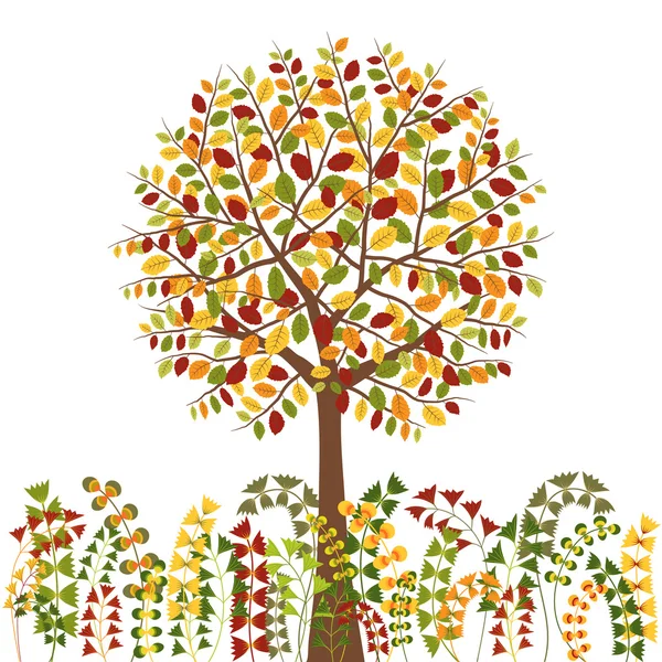 Colorful Autumn Tree Background — Stock Vector