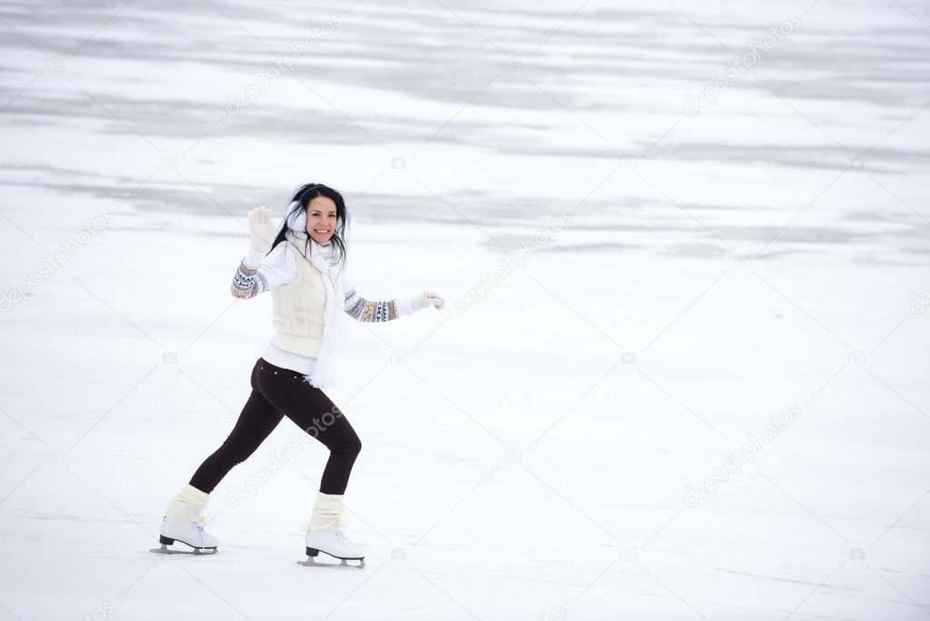 Girl on ice skates