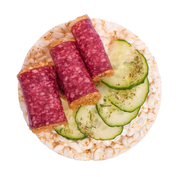 Sandwich met worst en komkommer — Stockfoto