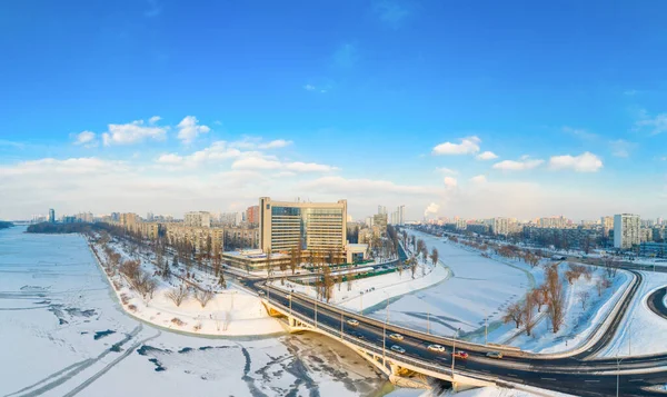 Pohled Výšky Oblast Rusanovky Kyjev Ukrajina — Stock fotografie