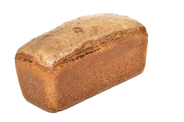 Loaf Black Bread Neutral White Background — Stock Photo, Image