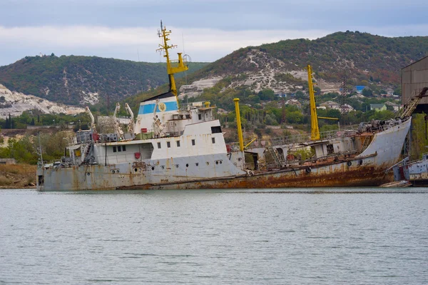Sunken ship sea — Stock Photo, Image