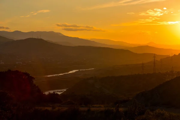 The landscape of mountains at sunset. Georgia — Stock Photo, Image