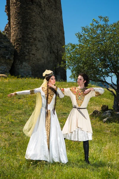 Man and woman in national dress of Georgia — Stock Photo, Image