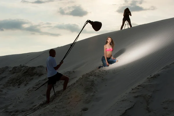 모래 여자 — 스톡 사진